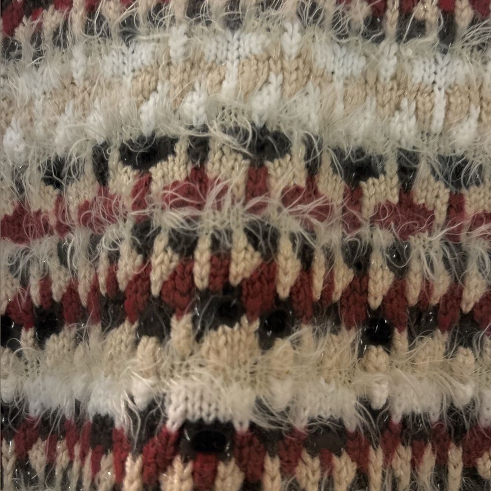 SKYE’S THE LIMIT sweater sz medium, cowl neck, colorful and warm. Whisker thread - Picture 6 of 8